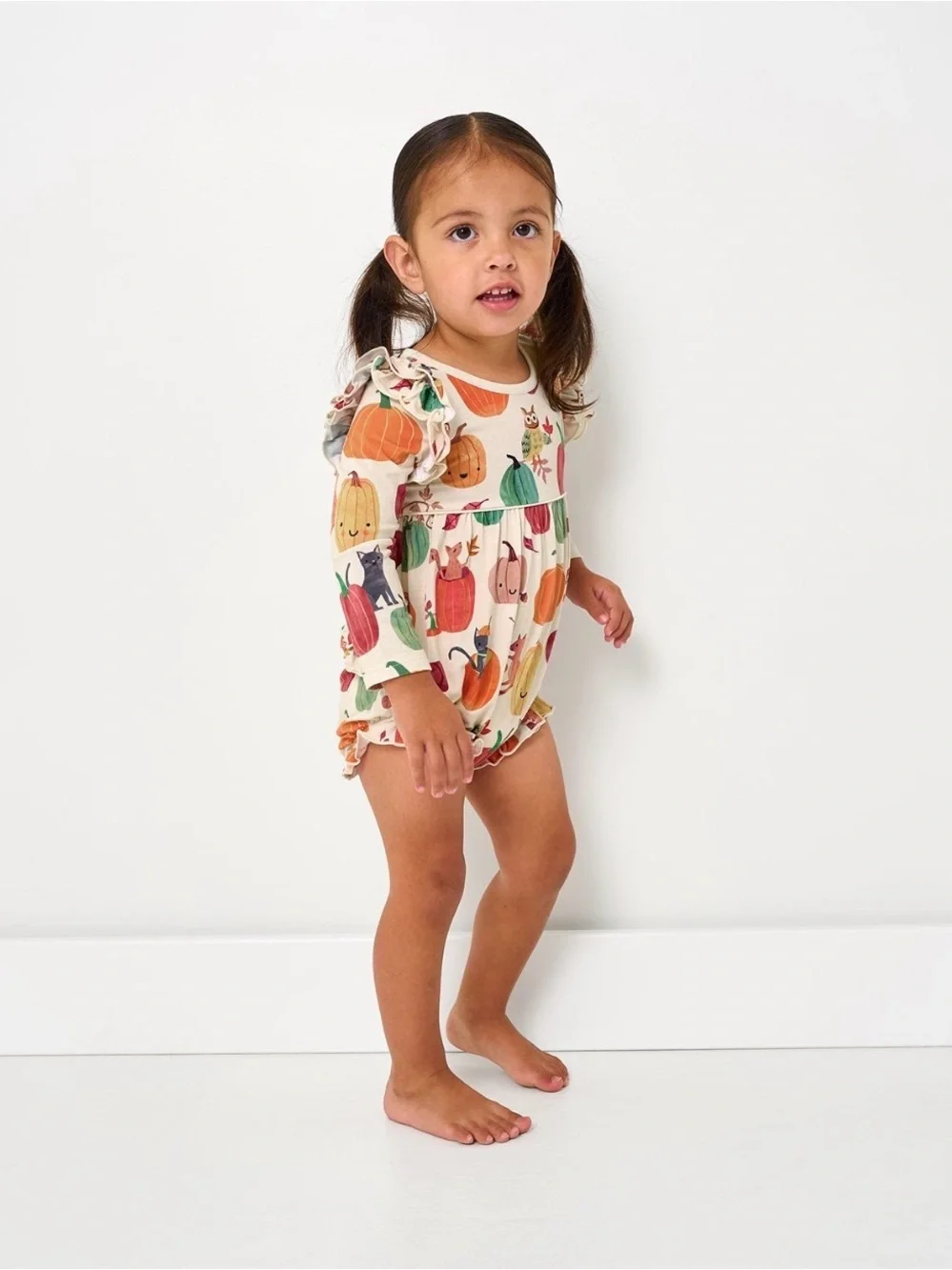 Little Sleepies Pumpkin Pals Long Sleeve Bubble Romper 18-24M NWT